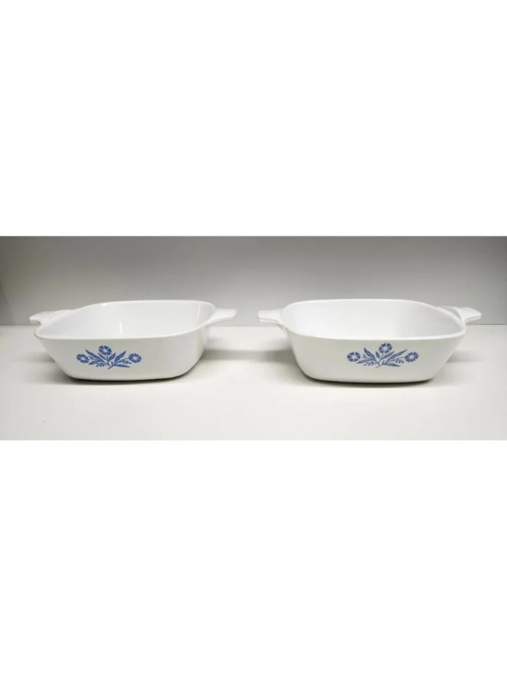 2- CorningWare P-41 Cornflower Blue Petite Pans Blue Stamp Casserole Dishes